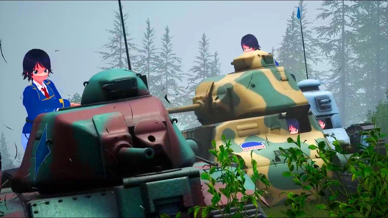 Maginot VS Chi-Ha-Tan 50 PLAYER Match! | Girls und Panzer: Real Sensha-Do!