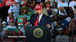 Crowd chants Fire Fauci, Trump says after election