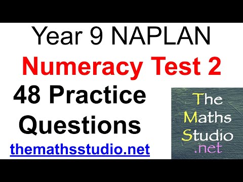 Year 9 NAPLAN / Year 10 Minimum Standards Numeracy Practice Exam 2 (48 Questions) [Video 1306]