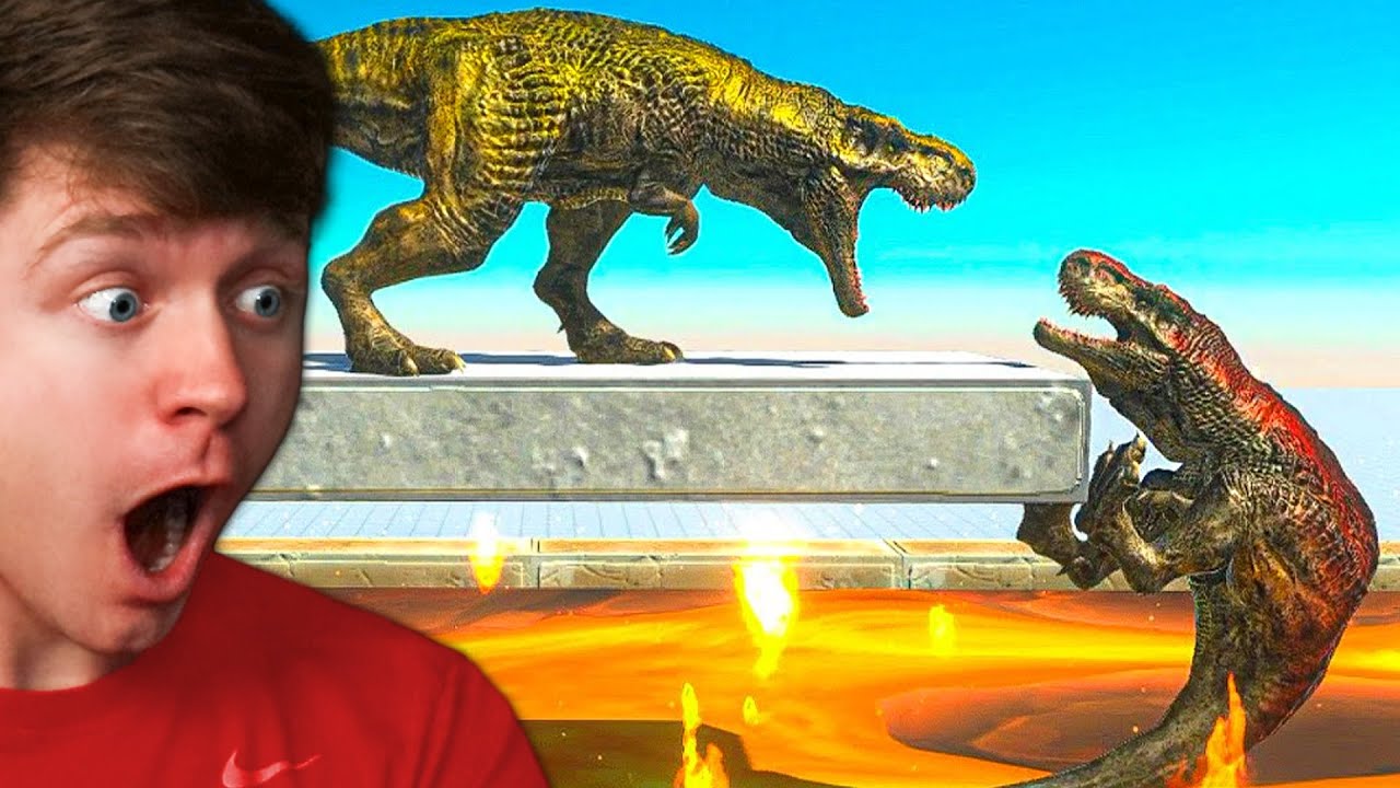 T-REX vs T-REX the SAME SPECIES BATTLE in ARBS! (Reaction)