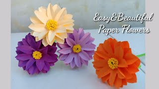 របៀបបត់ផ្កាពីក្រដាស់/Beautiful Flowers Making with Paper/DIY/Home Decor/Paper Craft