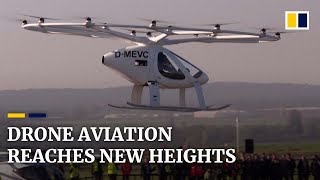 'Flying Drone rises with first test flight in real-life air traffic - YouTube