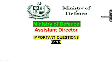 Ministry of Defence Assistant Director Past Papers Repeated MCQs | MOD AD Repeated MCQs | Part 1