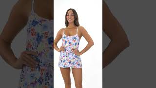 Sporti Starlet Printed Tummy Control Swim Dress Swimoutlet