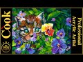 How to Paint a Cute  Kitten  in a Pansy Garden  with Acrylic with Ginger Cook