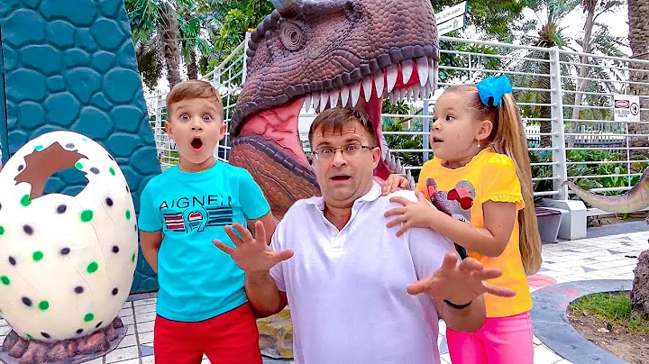 Diana and Roma walk in the Dinosaur park & Museum ...