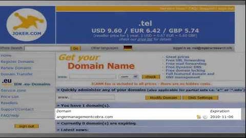 Transfer domain from Joker to InterServer