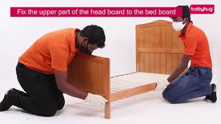 Babyhug Merlino 2 in 1 Wooden Cot Cum Junior Bed with Height Adjustable & Plug and Play Assembly