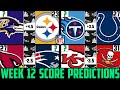 NFL Week 12 Score Predictions 2020 (NFL WEEK 11 PICKS ...