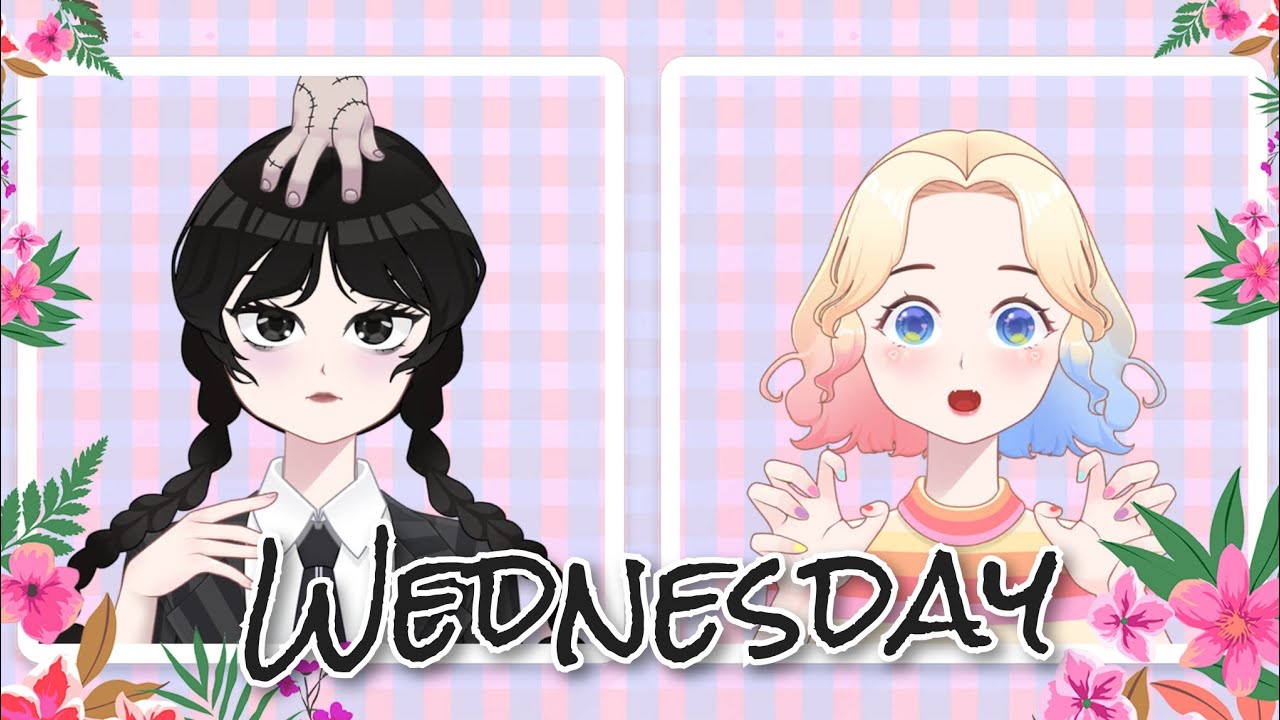 Anime Avatar Maker ASMR (Wednesday characters Wednesday Addams and Enid  Sinclair) #3 #anime #dressup 