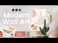 Mid Century Modern Decor DIY • Easy • Digital Line Art Tutorial + FREE Watercolor Shapes