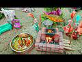 Village Life Mini Cooking Project| Mini brick grill stove for cooking mini fish