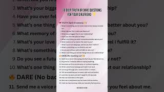 20 Deep Truth or Dare Questions for Your Girlfriend | 20 Questions Game  #love