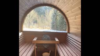 Check out this SaunaLife Barrel Sauna!