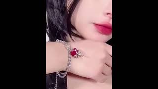 ✨Ruby Heart Bow Bracelet❤️