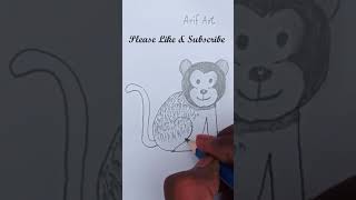 How to draw a Monkey pencil drawing  with  2 and 3  easy #monkey #draw​​​ #tutorial​​​ #art​​