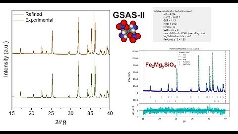 Multiphase (2 phase) Rietveld Refinement using GSAS II for the iron and magnesium silicates