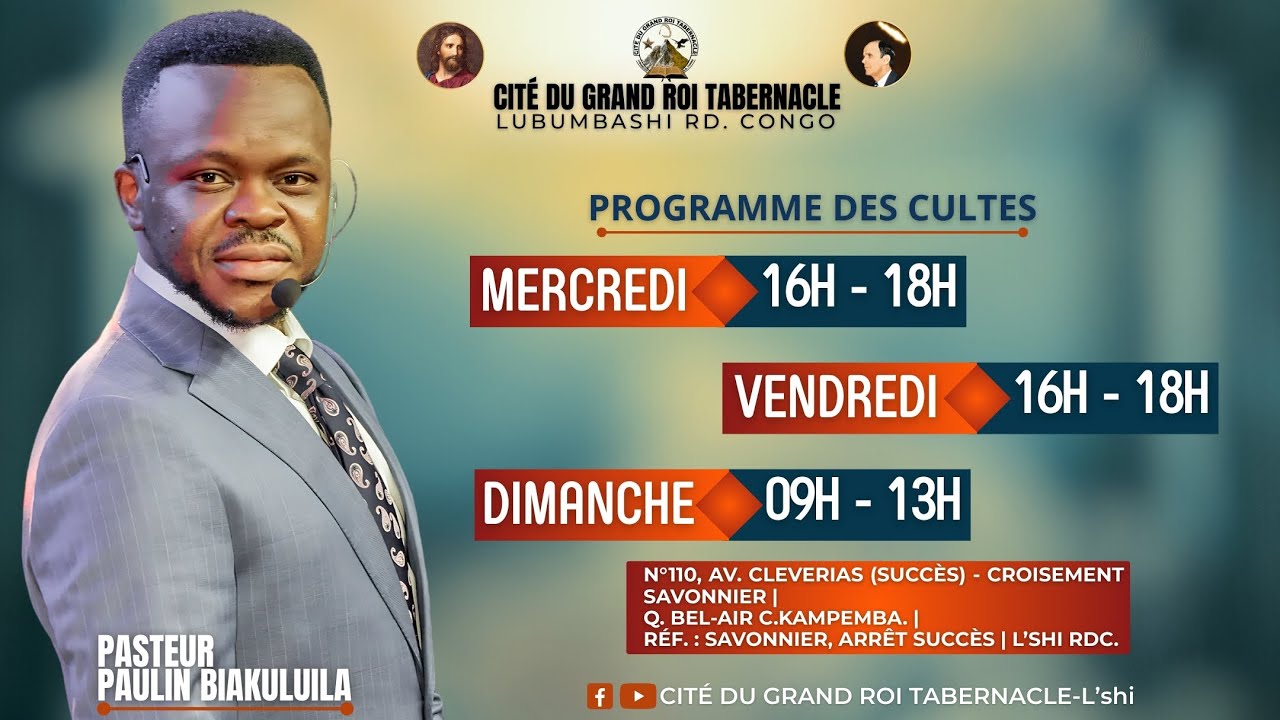 CITE DU GRAND ROI TABERNACLE / L'SHI / CULTE DU MERCREDI SOIR 21 JANVIER 2026