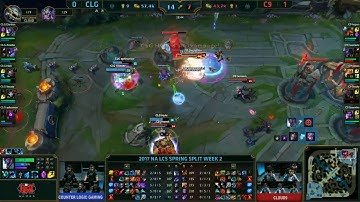 Cloud9 vs CLG NA LCS  Highlights Spring 2017   C9 vs CLG Week 2 Day 3