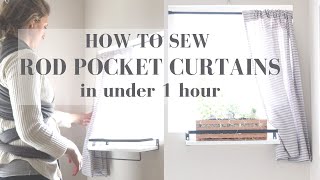 How to Sew Farmhouse Rod Pocket Curtains in under 1 hour | Beginner Sewing Tutorial
