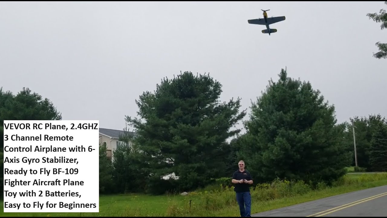 VEVOR RC Plane, 2.4GHZ 3 Channel Remote Control Airplane with 6-Axis Gyro Stabilizer, Beginner RC