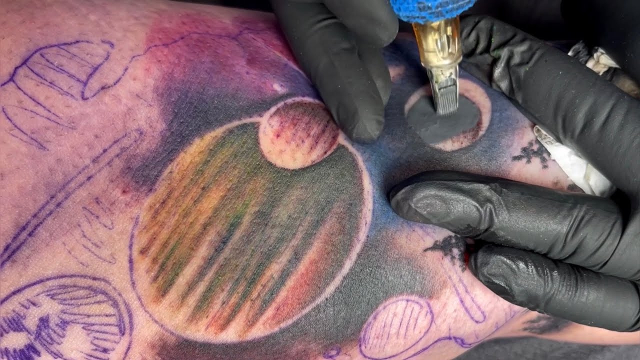 Color Space tattoo | Time lapse