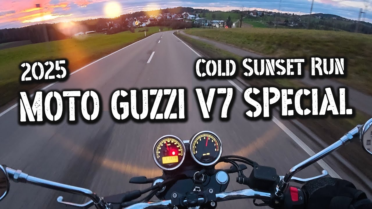 2025 Moto Guzzi V7 Special 850 // Winter Sunday Sunset Run // Zard Exhaust