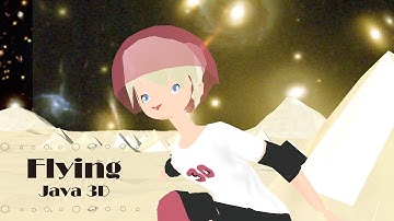 Java 3D: Flying Human Tinker Bell is doing the 900 (over Terragen Pyramids)_3/人間ティンカーベルの2回転半