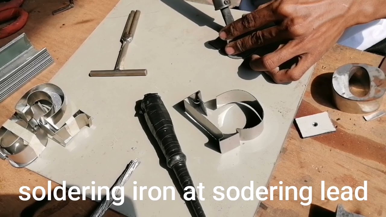 stainless siddings and G.I plain sheet front combination.. how to fabricate signage and to install..