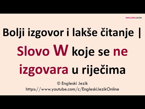 Video: Kako Se Izgovara Slovo W