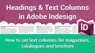 How to use text headings and columns in Adobe Indesign | Tips