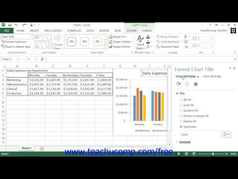Excel 2013 Tutorial Formatting a Chart Title Microsoft Training 28.5