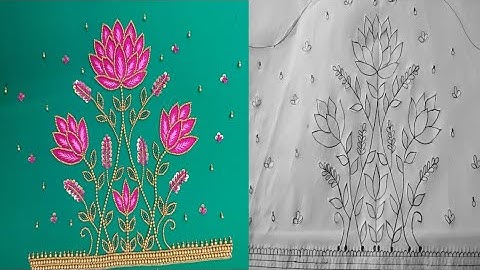 How to trace a downloading Aari work design from Google Chrome || Design methods