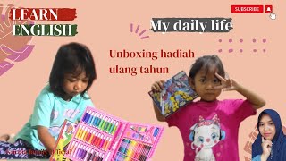 AMELIA AND SISTER'S BIRTHDAY GIFT | THE FUN OF UNBOXING BIRTHDAY GIFTS | DAILY ENGLISH CONVERSATION