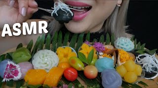 ASMR Assorted Traditional Thai Dessert *Relaxing Eating Sounds | N.E Let&#39;s Eat