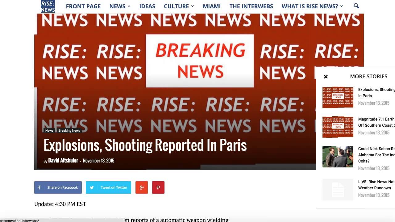 Paris Under Attack! Explosions, Gunfire, Mass Casualties, Hostage Situation Developing!