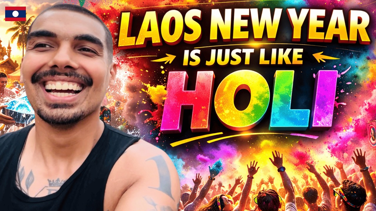 I Celebrated Holi in Laos ! | Pi Mai Festival 2026 🇱🇦