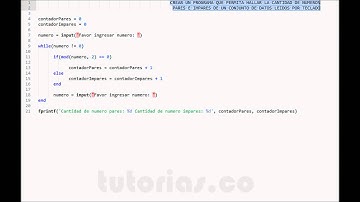 ciclo while – matLab (cantidad de numeros pares e impares)