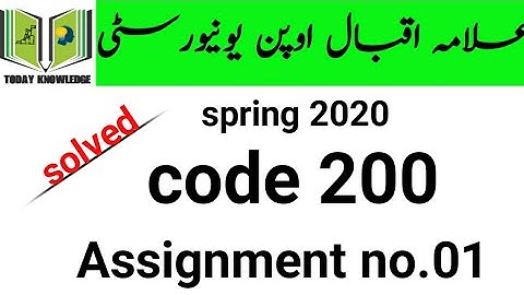 aiou solved assignment spring 2020 || code 200 Assignment no.01