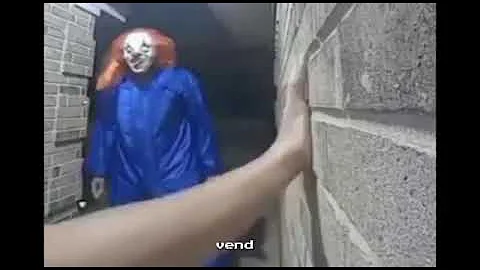 Clown Chasing Kid,Kid Slaps Him