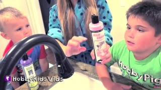 HobbyPuppy Gets a Bath! Littlest Pet Shop Surprise + Pet Shampoo Kelco Dog Wash  HobbyKidsVids