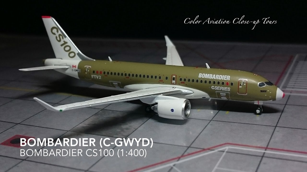 1:400 Bombardier C-GWYD CS100 JC Wings (Close-up Tours #4) - YouTube