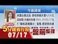 SK海力士ADR再崩13%記憶體股全黑!台積法說報喜 麥格理喊天價目標4200!輝達CPO估2028放量 鴻海迎商機!力成攜博通衝FOPLP｜主播葉俞璘｜【5分鐘看台股】20260717｜非凡財經新聞