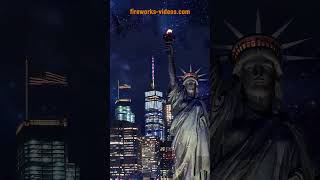 New York Downtown Statue of Liberty Fireworks Show 22 Peony Mini Hearts Flying Fish Effect#fireworks