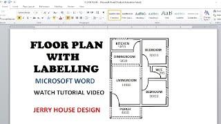 How to make floor plan in laptop using Microsoft Word | Floor Plan Tutorial | Floor Plan Labelling
