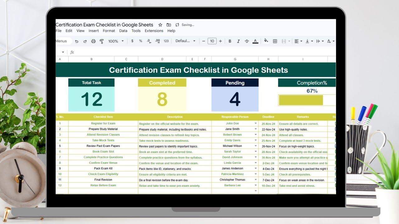 Certification Exam Checklist in Google Sheets - YouTube