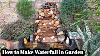 Waterfall || How to Make A Beautiful Waterfall in Garden ( Using some common things)