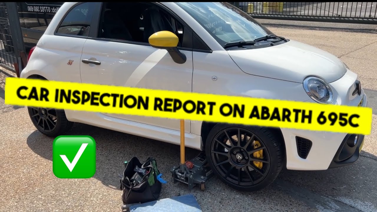 Car inspection report on Abarth 695c crash damaged