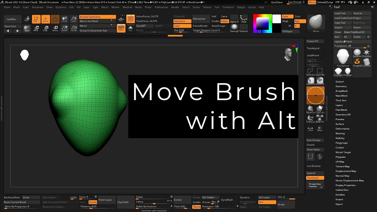 zbrush cannot move with left click