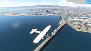 MSFS 2020  Cessna 172 S   LV-AZA Paseando por un pedazo de Osaka y el río Yodo (c/sus Puentes..)